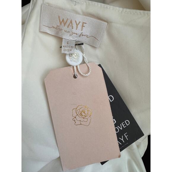 NEW WAYF Anthropologie The Lenore One Shoulder Column Slit Party Dress Size L - Picture 8 of 9